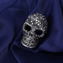 Pin, Skull 3D Hemitite Rhinestones