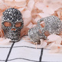 Pin, Skull 3D Hemitite Rhinestones