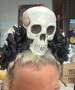 Headband, Skull Black Rose Headband, Skull Black Rose