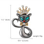 Pin, Brooch Cat Kitten Crown Rhinestone