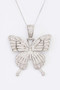 Necklace, Butterfly Pave Crystal Rhinestone