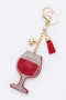 Keychain, Purse Clip Wine Glass Red Wine