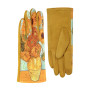 Gloves, Artsy Faux Suede Van Gogh Sunflower Vase