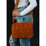 Purse, Cable Knit Cotton Rust Lined Crossbody Shoulder