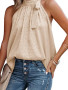 Top,  Sleeveless Halter Style Tie Shoulder Champange