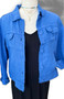 LuLu B Linen Jacket Blue, 2 Inside Phone Pockets & 2 Side Pockets LuLu B 