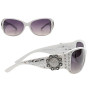 Sunglasses, Silver Concho White USA Made w/Case & Cleaner