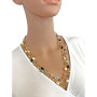 Necklace, Pearl Garnet Aquamarine Chips Citrine 46”