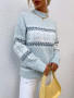 Sweater, Snowflake Mock Turtleneck Super Soft Blue