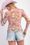 Top, Mesh Floral Blush Lavender 