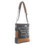 Purse, Myra La Belle Patisserie Canvas Leather Crossbody Shoulder
