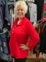 LuLu B Tunic 5 Button Crimson Red 