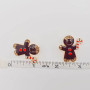 Earrings, Christmas Gingerbread Man Enamel 
