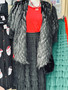 Stole, Faux Fur Black Hidden Opening Slide Thru Stole, Faux Fur Black Hidden Opening Slide Thru