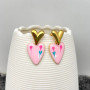 Earrings, Heart Enamel Post Valentines Love Galentines