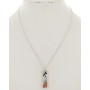 Necklace, Dragonfly Silver Tri-Tone Rectangle 