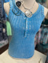 Tank, Top Ribbed Acid Washed Sky Blue