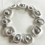 Bracelet, Pearl Grey Brushed Silver  Bracelet, Pearl Grey Brushed Silver