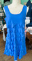 Lulu B Ruffle Cha Cha Sleeveless Dress Coolant Fabric Ocean Blue