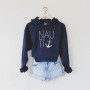 Sweatshirt, Hoodie Nauti Anchor Navy Nautical Sweatshirt, Hoodie Nauti Anchor Navy Nautical
