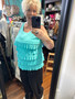 LuLu B Sleeveless Ruffle Cha Cha Coolant Fabric LuLu B Aqua Top Sea Glass