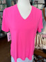 LuLu B Short Sleeve Coolant-like Fabric Hot Pink UPF 60