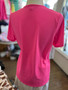 LuLu B Short Sleeve Coolant-like Fabric Hot Pink UPF 60
