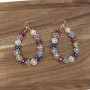 Earrings, Glass Beaded Teardrop Wine Navy Grey Blush Multiple Color Earrings, Glass Beaded Teardrop Wine Navy Grey Blush Multiple Color
