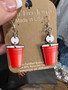Red Solo Cup Earrings Beer Pong USA Made