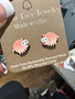 Earrings, Studs Pig USA Made Earrings, Studs Pig USA Made