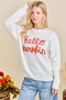 Hello Pumpkin Embroidered Knit Sweater in Off White