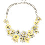 Necklace, Statement Flower Rhinestone Yellow