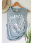 American Eagle 250th Anniversary Tank Top Mineral Washed Born Free Eagle America Vintage Blue
