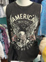 America 250th Anniversary Eagle  Mineral Washed Born Free Black Tank Top