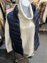 Keren Hart Vest Puffed Collar 2 Zip Pockets Zip Up Navy