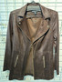 Michael Tyler Dark Brown Long Vegan Leather Jacket with Faux Zipper   