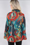 Jacket Michael Tyler Button Up  Taylored Gathered Collar Jewel Tones 