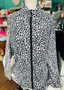 LuLu B Jacket Beachtime Leopard Print 2 Way Zipper 2 Zipper Side Pockets