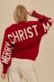 Sweater Merry Christmas On Back Arms Shoulders Ho Ho Ho on FrontOversized 