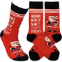 Socks Funny Christmas Santa Holy Shit Ho Ho Ho I Need A Drink