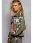 Jacket Olive Green French Terry 2 Pockets Zip Up Star