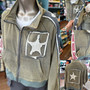 Jacket Olive Green French Terry 2 Pockets Zip Up Star