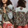 Jacket Shacket Jacquard Woven Denim Pattern Paisley  Jacket Shacket Jacquard Woven Denim Pattern Paisley