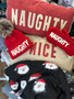 Beanie Hat Pom Naughty Fleece Lined Red 