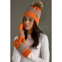 Mittens Fleece Lined by Panache Orange Patterened