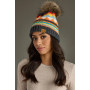 Beanie Hat Fleece Lined w/Pom by Panache Grey Multicolor 