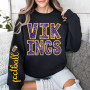 Sweatshirt Minnesota Vikings Sleeve Print Vikings Football NFL Black