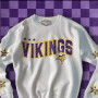 Sweatshirt Minnesota Vikings Helmets Down The Sleeves White