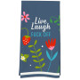 Hand Dish Towel Funny Live Laugh Fuck Off Blue