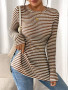 Top Striped Scoop Neck Brown Stripe